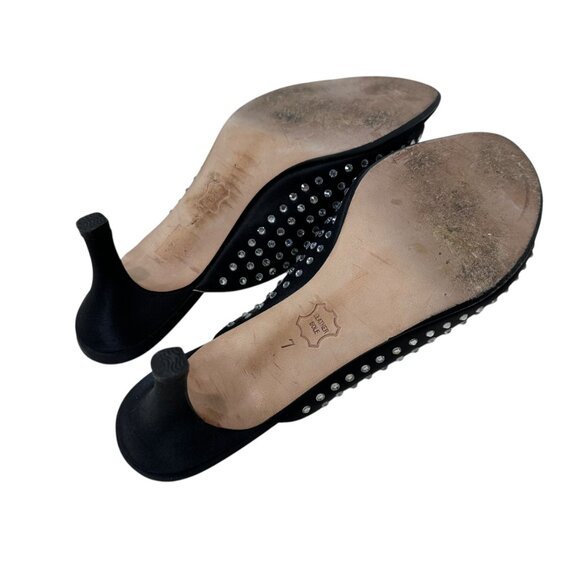 (11-245) Women's Sandal Tree Black & Rhinestone Dress Shoe Sz 7 - Picture 8 of 12